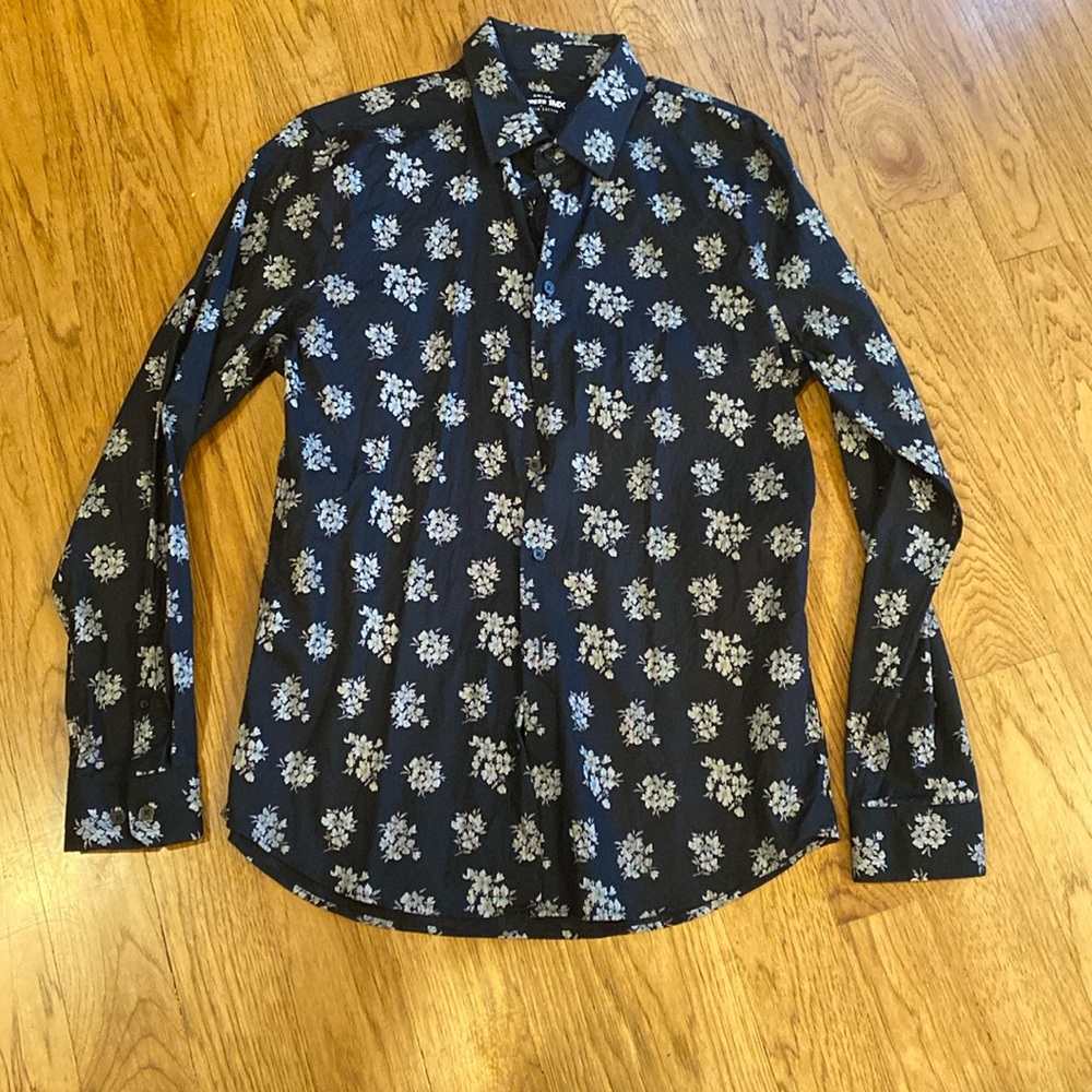 Express 1MX Mens Extra Slim Button Down - Medium